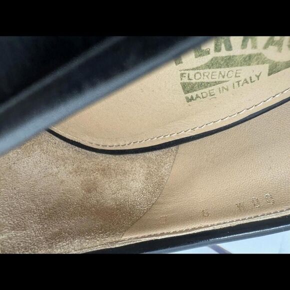 SALVATORE FERRAGAMO pumps oxfords heels gray black sz 9 fits 8.5 Vintage Retro - Picture 9 of 10